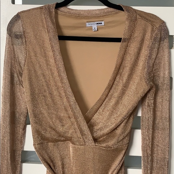 Fashion Nova “Sparkle Like Metal” Metallic Dress - Picture 3 of 6